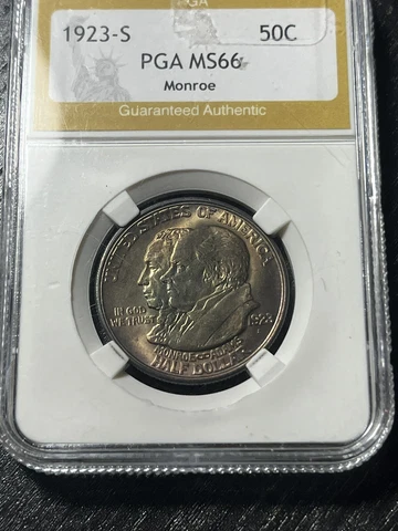 * 1923-S * SUPERB GEM BU MS MONROE COMMEMORATIVE HALF-DOLLAR * Cover