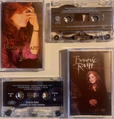 (2) BONNIE RAITT CASSETTE TAPES: - LONGING IN THEIR HEARTS, COLLECTION - TESTED Foto 1 de 2