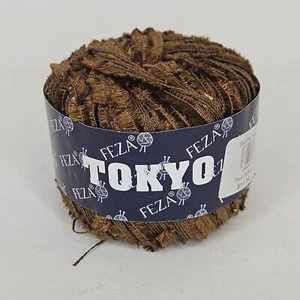 Feza Yarns Tokyo Eyelash Shimmer Brown Novelty Discontinued Single Skein YD - Picture 1 of 5