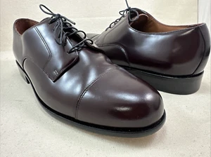 New Bostonian Mens Burgundy Leather Cap toe Dress Shoe 20398 Size 11.5 - Picture 1 of 22