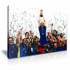 Poster Italia Campione del Mondo FIFA 2006 Stampa immagine tela arte da parete 76x50 cm - Foto 1 di 7
