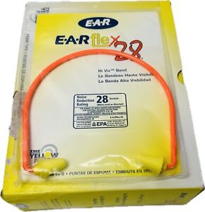 10 Sets 3M 320-1000 E-A-Rflex Soft Foam Ear Plugs Bell Shape 28 Db W/Hi Viz Band