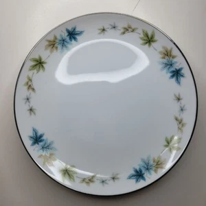 Grant Crest Four Seasons Fine China Japan Small Dessert Plate 8 Inch Leaves Blue - Picture 1 of 5