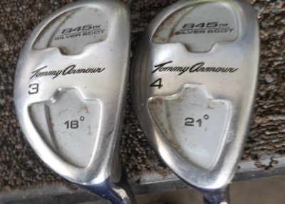 SET OF 2 TOMMY ARMOUR SILVER SCOT 845 IW HYBRIDS 18 & 21 DEG 3 & 4 HYBRIDS EXCEL - Image 1 of 4