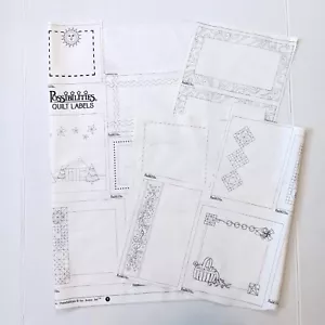 Possibilità Avlyn "ETICHETTE TRAPUNTE" tessuto cotone bianco parzialmente usato 21 etichette - Foto 1 di 9