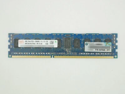 HP 4GB PC3-12800R DDR3-1600MHz ECC Registered CL11 HMT351R7CFR4C-PB 647648-571 - Image 1 of 2