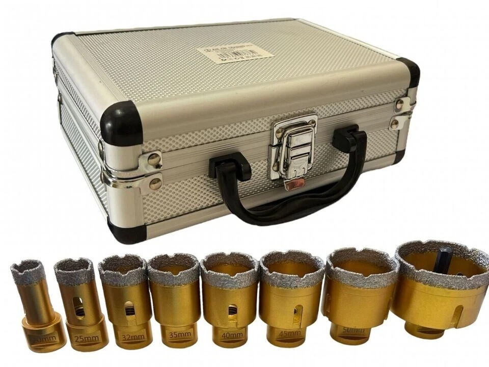 Kit Set Valigia Ad 8 Frese a Tazza Diamantate Per Smerigliatrice Da 20 a 68 MM - Immagine 1 di 3