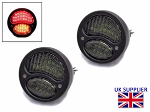 LED Stop Brake Tail Lights & Indicators for Classic Retro Cars Vintage Black - Picture 1 of 12