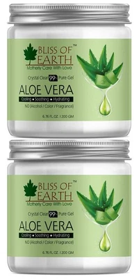 Gel de aloe vera Bliss of Earth para rostro y cabello 200 ml cada juego de 2 Foto 1 de 4