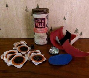Vintage *WESTERN WELD* Tube Repair Kit, Cardboard Cylinder, Western States Mfg - Picture 1 of 11