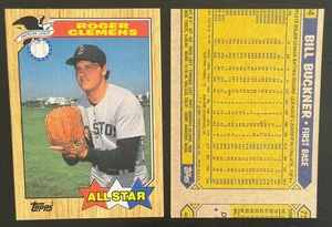682)  1987 TOPPS ROGER CLEMENS ERROR BUCKNER BACK WITH CORRECT CARD CENTER MINT - Picture 1 of 2