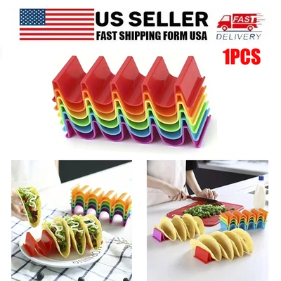 1-Pack Wave Taco Holder Stand – BPA-Free Plastic Rack Tray for Mexican Cooking - Image 1 of 4