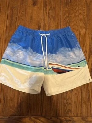 Pantalones Cortos Southern Tide The Skipjack Hombres M Natación Azul Cielo/Barco Foto 1 de 4