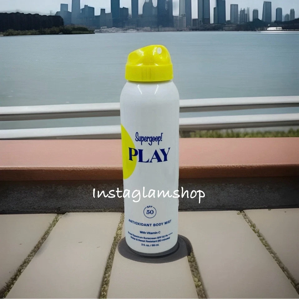 Supergoop PLAY Antioxidant Body Mist FPS 50 Vitamina C 3 oz Novo Selado - Imagem 1 de 4