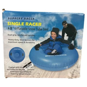 Slippery Racer Inflatable 48 inch Snow Tube Sled Blue - Picture 1 of 3