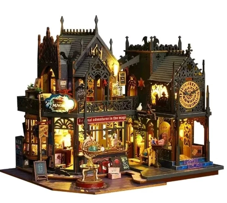 Hágalo usted mismo Kit de Casa Miniatura Holo Magic City 2 Mini Casa de Muñecas Kit de Construcción con LED Nuevo Foto 1 de 4