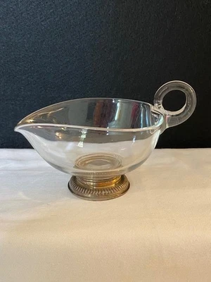 复古玻璃重船带装饰金属底座 - 环形手柄 — 第 1/2 张图片