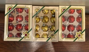Vintage Pyramid Red and Gold 1.75” Ornaments - Picture 1 of 6