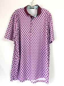 Greyson Herren XL Golf Poloshirt Lila Multi Jakobsmuschel Print Kurz Slv Performance - Bild 1 von 7