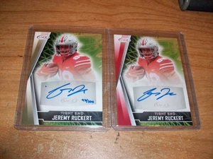 (2) 2022 Sage High Series Gold Football Jeremy Ruckert Rookie Auto Cards 92/100 - Bild 1 von 2