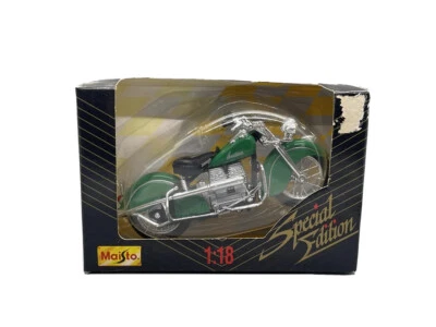 Maisto 1997 edición especial verde 1942 Indian 442 motocicleta 1:18 Foto 1 de 4