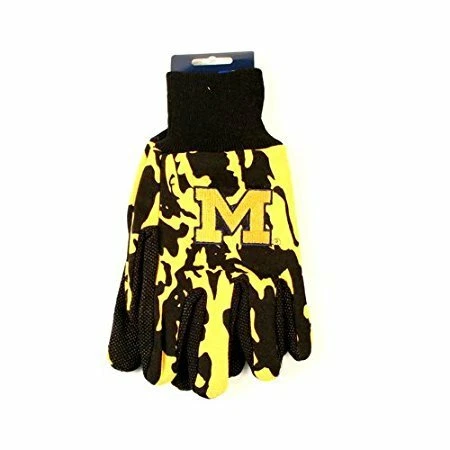 McArthur NCAA Michigan Wolverines Camo Style Embroidered Utility Gloves Pair Cover