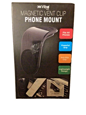 Vibe Universal Magnetic Vent Clip Phone Mount For Cars Dashboard - Black - Image 1 of 3