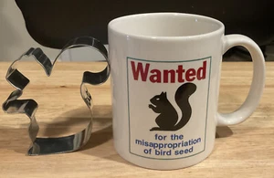 VTG Silver Phoenix Linyi Coffee Mug Cup “Wanted Squirrel” W/Bonus Cookie Cutter - Picture 1 of 1