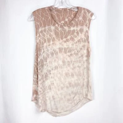 Raquel Allegra Muscle Tee Size 10 Mauve Pink Tie Dye Shredded Gauze Boho Beach - Image 1 of 4