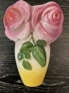 Plantadora de bolsillo de pared rosa de cerámica hecha en Alemania muy buen estado vintage - Imagen 1 de 7