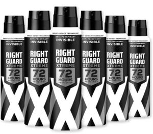 6 X Right Guard Xtreme Invisible Anti Perspirant Deodorant 72 Hour 150ml - Picture 1 of 6
