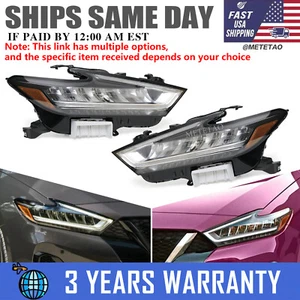 Right RH Side LED Headlight Assembly w/Bulbs Headlamp For Nissan Maxima 2019-21 - Picture 1 of 11