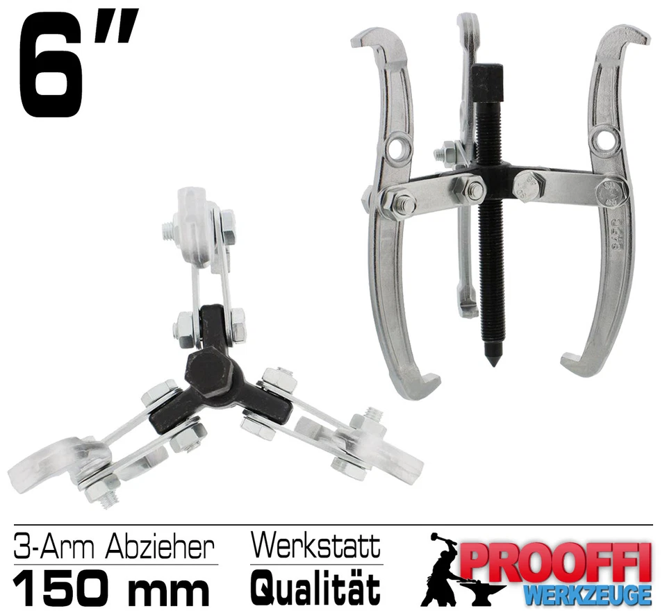 KRAFT 3-Arm Kugellager Abzieher Ausdrücker 150 mm Für Innen Außen Lager KD10117