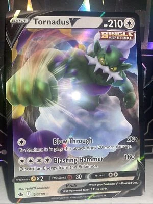 TORNADUS V 124/198 CHILLING REIGN POKEMON (ULTRA RARE, NM) - Image 1 of 2
