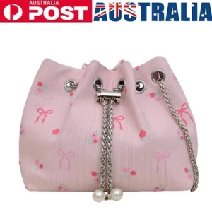 Women Corduroy Bucket Bag Drawstring Shoulder Bag Clutch Purse for Work Travel - Picture 1 of 12