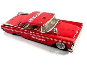 vtg Bandai Yonezawa Japan Friction Fire Chief toy car NICE firechief - Picture 1 of 17