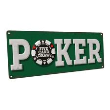 Poker Metal Sign; Wall Decor for Mancave, Den, or Gameroom