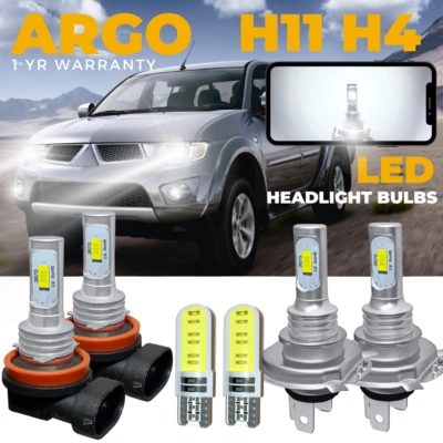 For Mitsubishi L200 MK4 Led White 6000k Hid Headlight Fog Side Light Bulbs 12v - Image 1 of 4