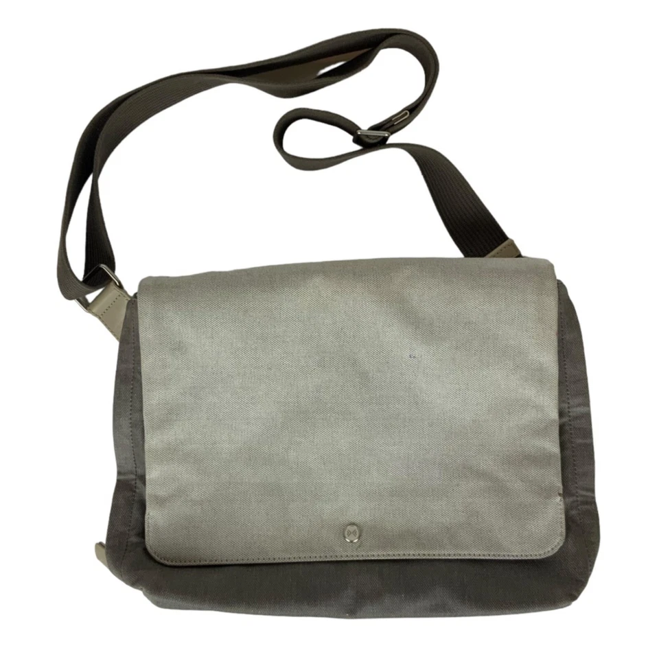 Bandolera Skagen Denmark Eric Bolso Mensajero Lona Cuero Correa Ajustable Foto 1 de 4