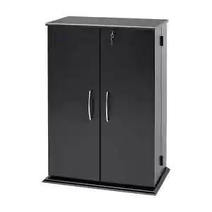DVD CD Blu-Ray Storage Media Tower Unit Rack Home Movie Cabinet Locking Doors - Picture 1 of 9