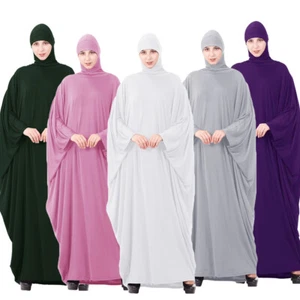 Prayer Overhead Muslim Women Khimar Full Cover Maxi Dress Islamic Arab Abaya New - Picture 1 of 18