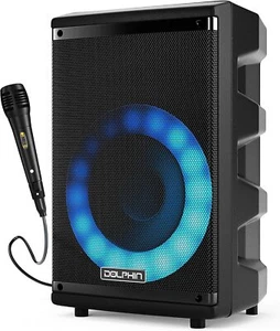 Dolphin SP-807RBT 8" Loud & Crisp Sound Portable Bluetooth Party Speaker w/Light - Picture 1 of 6