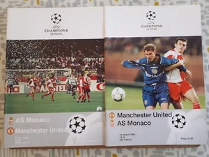 Manchester United V AS Monaco Home/Away Programmes 1997/98 (Collection x2) VGC - Picture 1 of 7