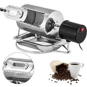 Home Coffee Bean Roaster Machine 250g Rotating Stainless Steel Drum 110-220v