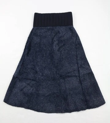 Falda Suéter TORY BURCH Metálica Mancha Lurex Azul Marino XXS Lana Merino Cintura Elástica Foto 1 de 4