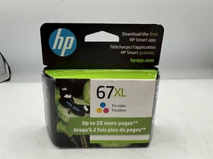 SEALED GENUINE HP 67XL TRI-COLOR JULY 2026 OEM INK CARTRIDGE - Photo 1/3