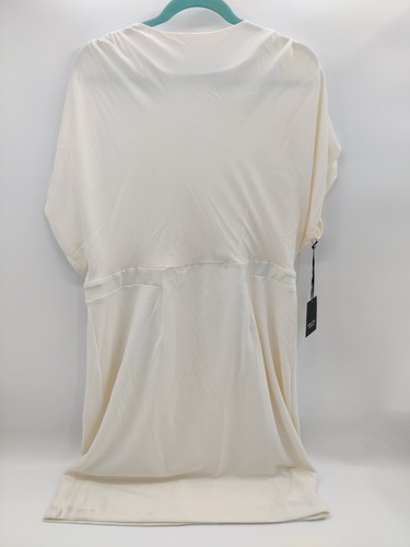 OFF WHITE Simply Vera Vera Wang abito foderato manica corta taglia XXL bianco sporco nuovo con etichette DIFETTO