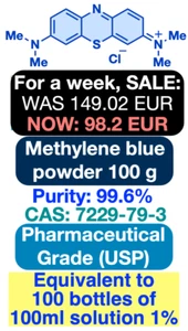 Methylenblau USP Pharmaqualität (Pulver), 100g, +99,0% (spurenarme Metalle) - Bild 1 von 9