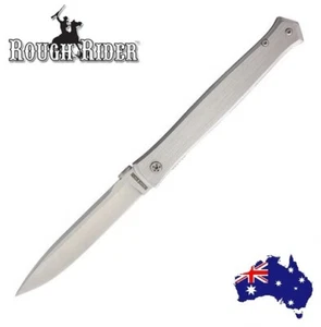 ROUGH RIDER - POCKET FOLDING KNIFE + POCKET CLIP - STAINLESS STEEL HANDLE - Picture 1 of 1