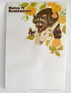 Vintage 1980's Message Board Notes N Reminders 15.5"x10.5" Racoon Art Decor - Picture 1 of 7